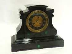 Victorian black marble and black slate a