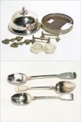 Three various EPNS basting spoons, fiddl