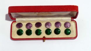 Two sets of six continental silver and e