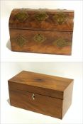 Mahogany converted tea caddy  with inlaid ebony and boxwood stringing,