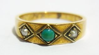 Victorian gold, turquoise and pearl dres