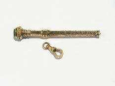 Victorian 9ct gold propelling pencil wit