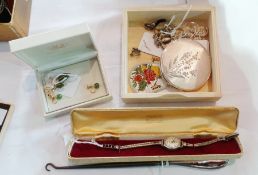 Lady's Garrard's silver watch, compact,