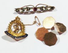 9ct gold Royal Army Medical Corps. brooc