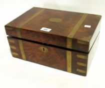 Walnut and brass bound writing slope wit