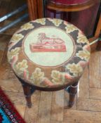 Victorian mahogany circular wind-up pian