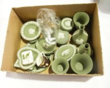 Quantity of Wedgwood green jasperware, a