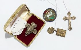 Silver and marcasite Prince of Wales Fea