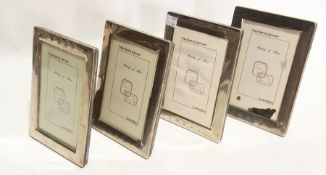 Set of four modern silver rectangular ph