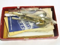 A quantity of old theatre programmes together with a small quantity of silver plate to include