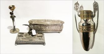 Art Nouveau style EPNS pedestal cup supp