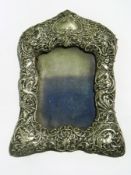 Victorian silver photograph frame of scr