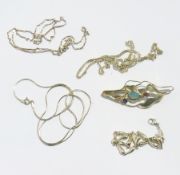 Quantity of various silver chain necklac