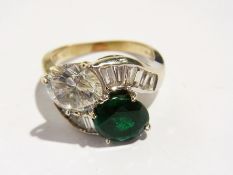 A 14K white gold crossover ring