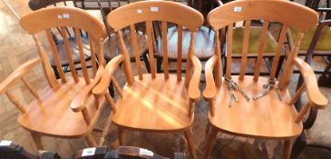 Three beech railback chairs