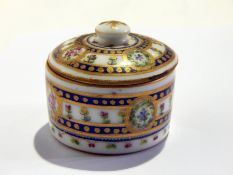 Sevres porcelain trinket box, circular,