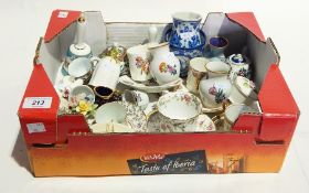 Pair Copenhagen porcelain miniature baluster vases, floral painted,