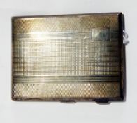 A silver cigarette case with engine turned decoration, Birmingham circa 1930,
