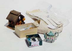 Italian Murano glass decorations, an evening bag,