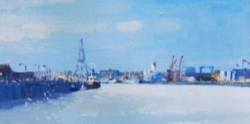 G Chatten (contemporary) 
Oil on board 
A view of the River Yare, signed and dated 1977, 14.