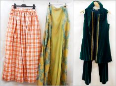 Thea Porter, London, printed chiffon sur-coat with floor length split sleeves, trimmed with