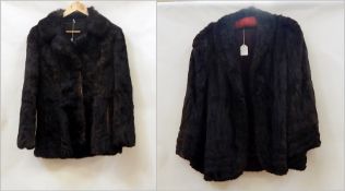 A vintage fur coat possibly squirrel together with a vintage squirrel fur cape (2)  Live Bidding: If