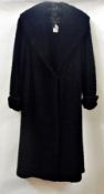 Vintage Persian lamb black coat, shawl collar and full sleeves, labled 