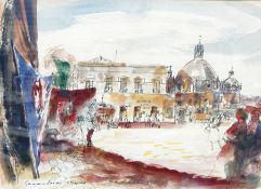 Oliver E Brabbins (1912-1971)
Pen, ink and watercolour drawing 
