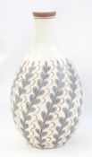 Poole pottery freeform vase in the YFP design, shaped 690, tall bulbous bottle-shaped, 26cm  high