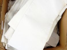 Two large damask banqueting cloths, three large damask tablecloths, a smaller damask tablecloth, a