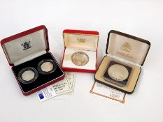 Box of mainly silver proof coins of England and Australia with some loose coins