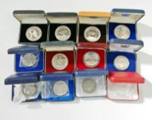 Quantity ERII silver proof New Zealand dollars,