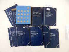 11 Whitman folders with some pre-1947 and nickel coinage plus copper