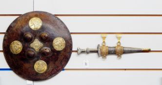 A replica Middle Eastern shield and dagger