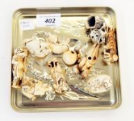 Collection of 10 ivory netsuke,