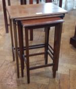 Set of three oak nest of tables
