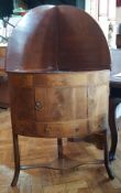 George III mahogany corner washstand with splashback and door to cupboard,