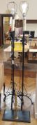 Matching pair of cast iron standard lamps (3)