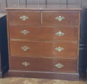 19th century chest of drawers of two short and three long drawers,