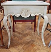 Side table with shell decoration on cabriole legs