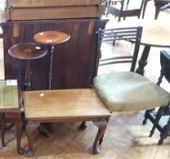 19th century mahogany dining chair with upholstered stuffover seat,