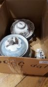 Studio pottery covered jars,