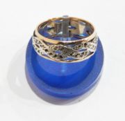 9ct gold and cubic zircona flowerhead ring and 9ct gold and silver eternity ring