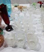 Cut glass whisky glasses,