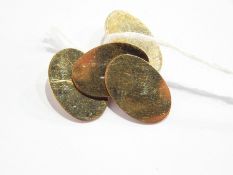 Pair 9ct gold chain-pattern cufflinks each with plain oval ends, Birmingham 1922, 8.5g approx.