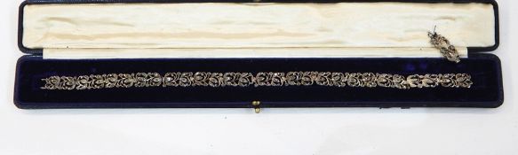 Antique white metal and white stone choker necklace, possibly Georgian,