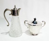 Quantity plated items including claret jug,