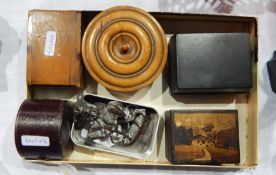 Small collection of boxes to include leather, wooden, etc.