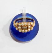 Georgian gold-coloured metal pearl mourning ring