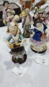 Six various continental porcelain figures